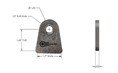 1.5" Flat Bottom shock tab, Pair (2)