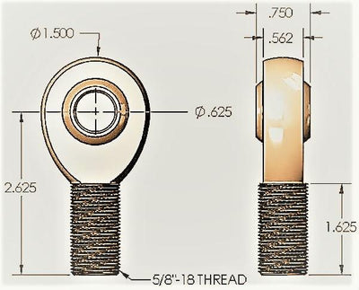 .625" 5/8" Heim Joint KIT Left and Right